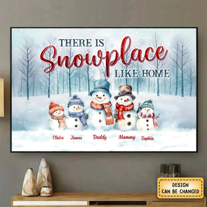There's Snowplace Like Home - Personalized Family Poster / Canvas