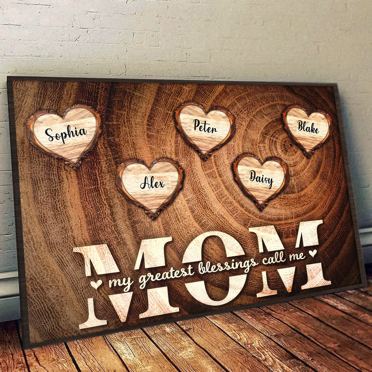 Personalized My Greatest Blessings Call Me Mom Canvas / Poster - Custom Mother’s Day Gift For Mom