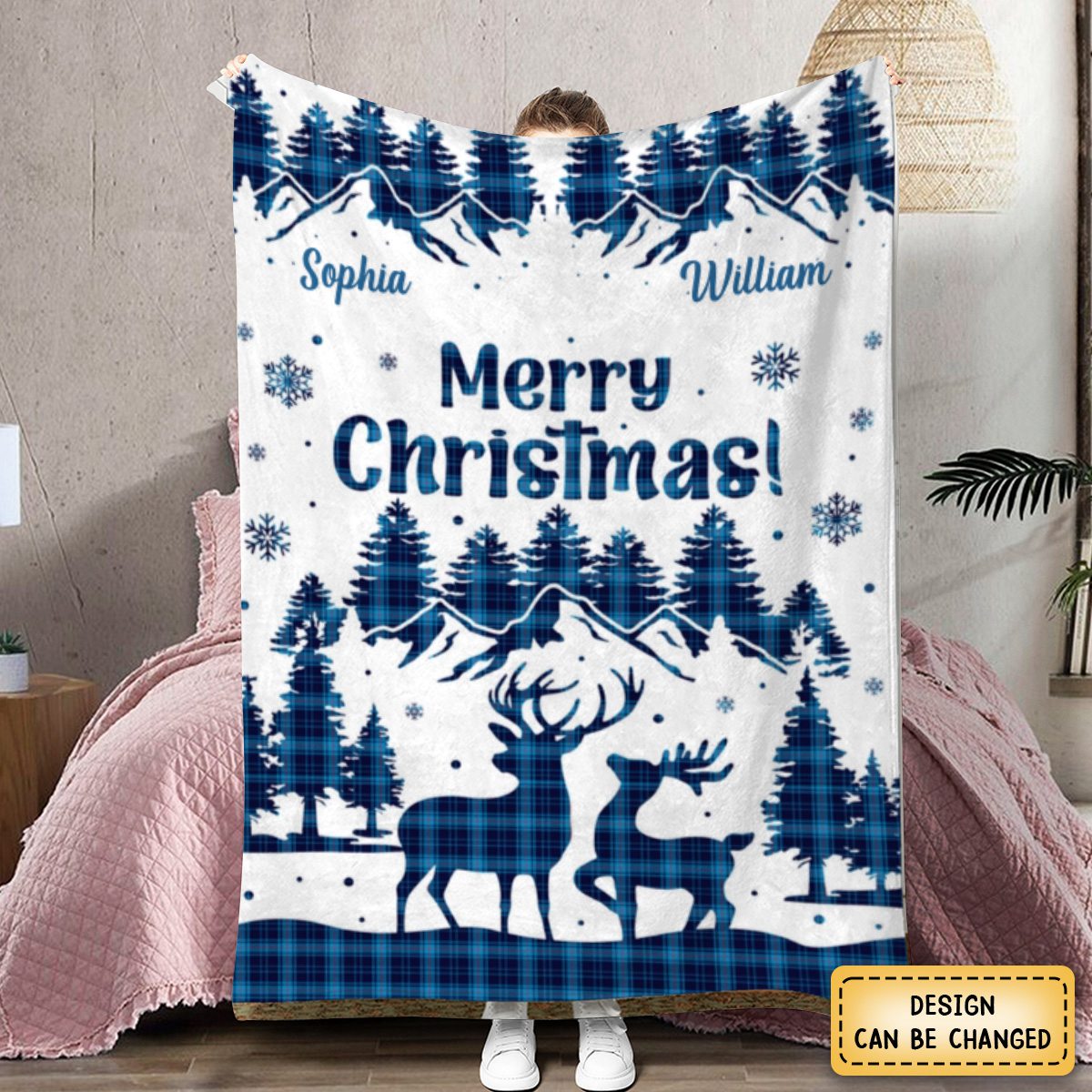 "Merry Christmas" - Personalized Gifts For Couple Blanket