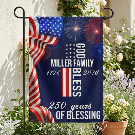 Custom America 250 Years Of Blessings Flag for Family with personalized design details for meaningful gifting