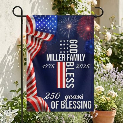 Custom America 250 Years Of Blessings Flag for Family with personalized design details for meaningful gifting