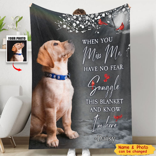 Snuggle This Blanket Memorial Pet Loss - Personalized Custom Pet Photo Blanket