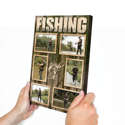 Personalized Custom Fishing Photo Canvas / Poster - Gift For Fishing Lovers