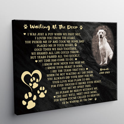 I’ll Be Waiting At The Door - Personalized Custom Dog Photo Memorial Canvas / Poster