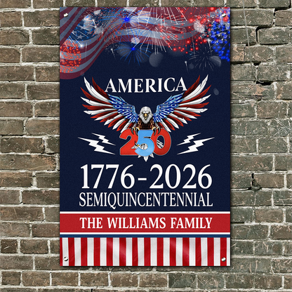 America 250 Years - Custom Family Name Metal Sign