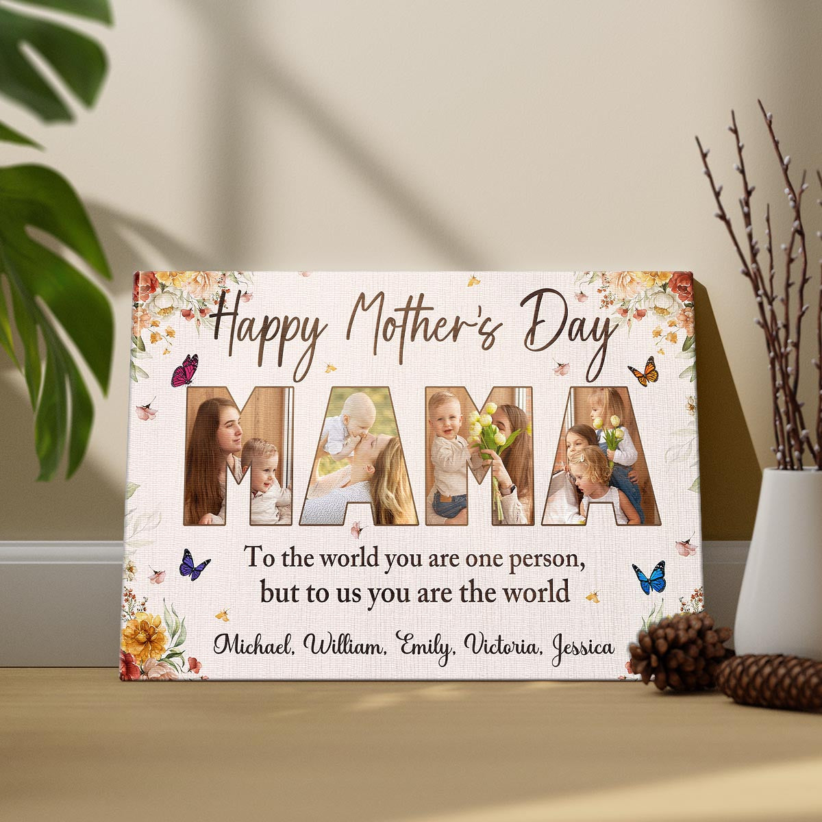 Happy Mother's Day - Personalized Customized Photo Canvas / Poster