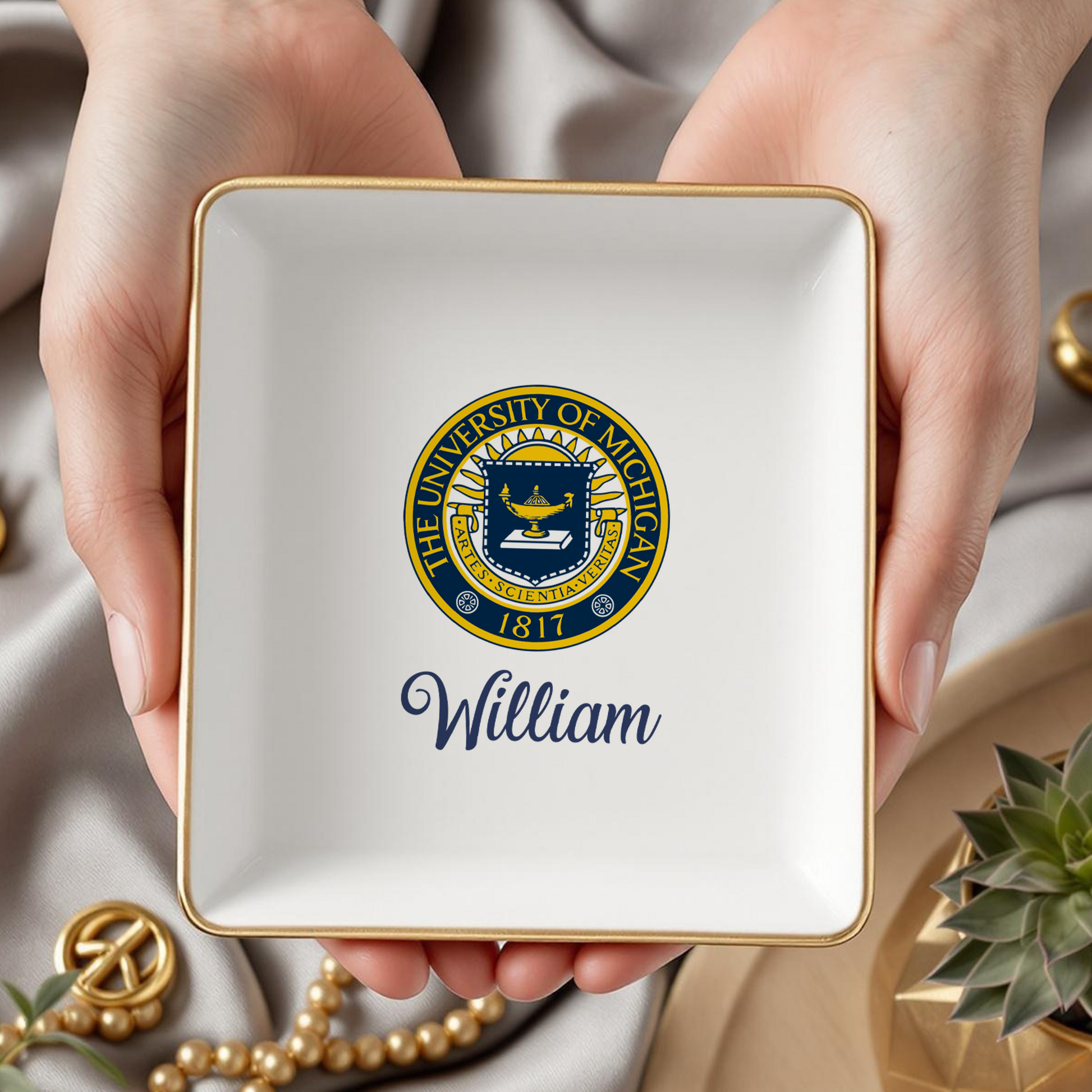 Custom School Logo Jewelry Dish - Personalized Graduation Gift for Class of 2026
