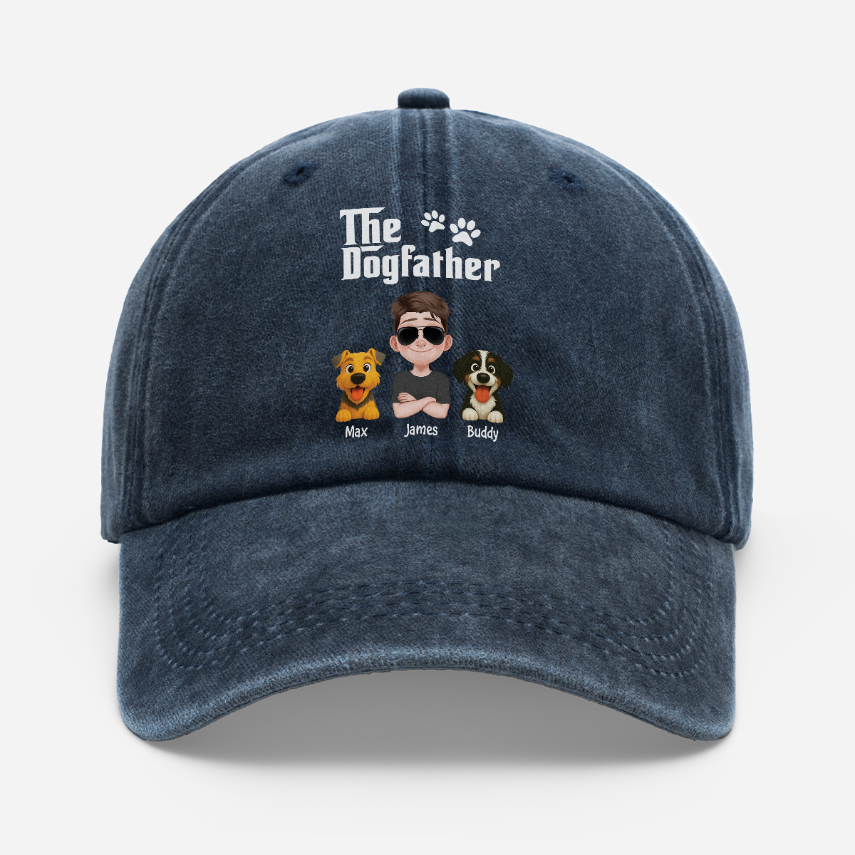Personalized Dog Dad Hat for Dad with personalized design details for meaningful gifting