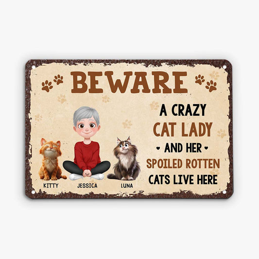 Crazy Cat Lady - Personalised Metal Sign