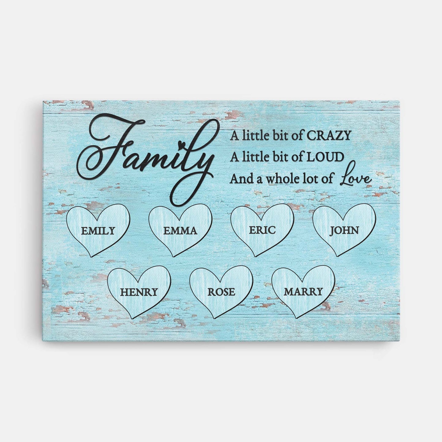 Personalized “A Whole Lot of Love” Canvas / Poster - Custom Wall Art with Family Names