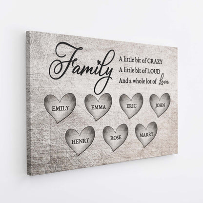 Personalized “A Whole Lot of Love” Canvas / Poster - Custom Wall Art with Family Names