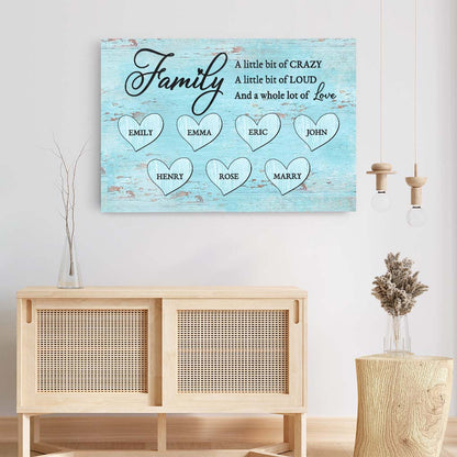 Personalized “A Whole Lot of Love” Canvas / Poster - Custom Wall Art with Family Names