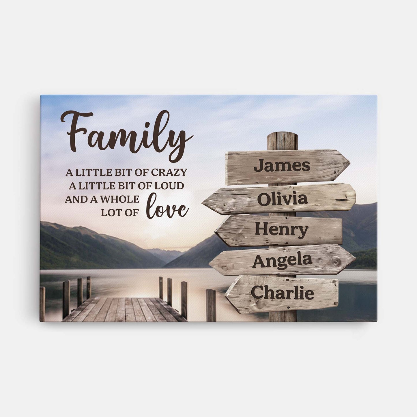 Personalized Family Canvas / Poster with Names - Custom Family Christmas Gifts