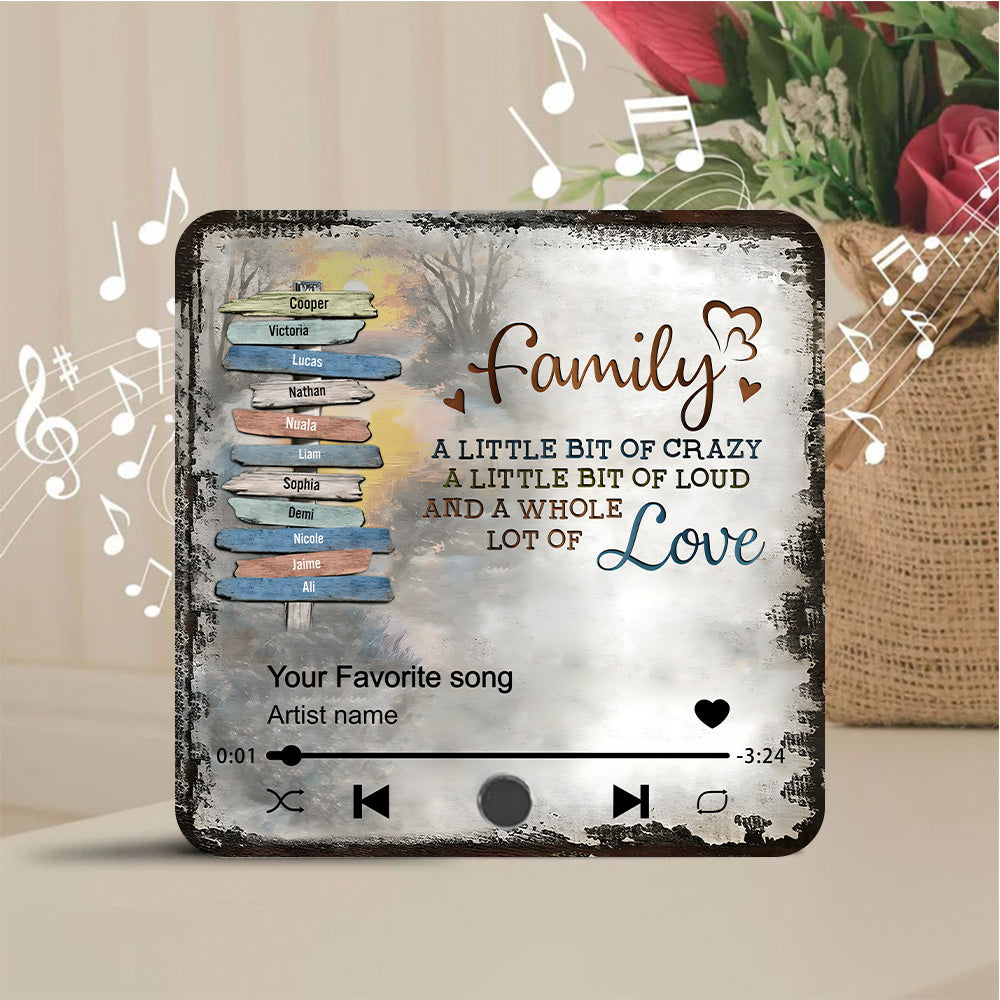 A Little Bit of Crazy, A Little Bit of Loud, and a Whole Lot of Love - Personalized Acrylic Music Magnet