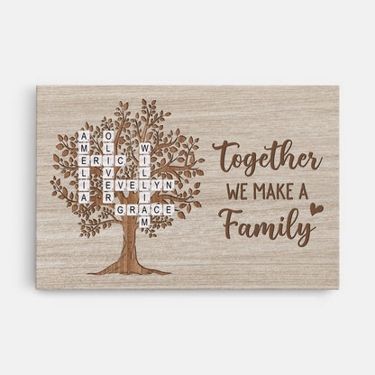 Together We Make a Family - Personalised Custom Crossword Canvas / Poster