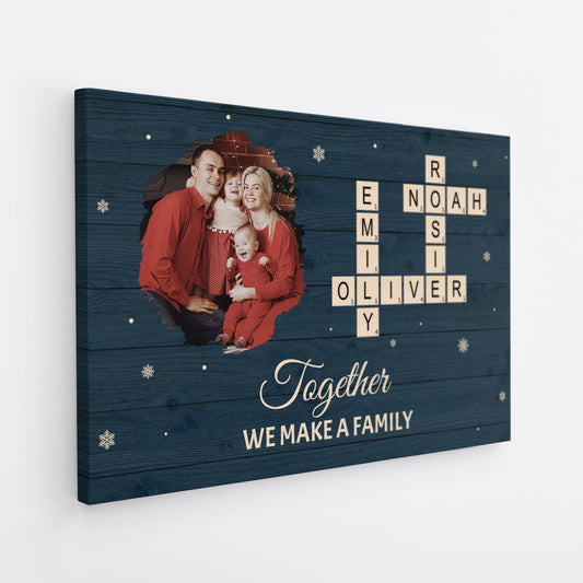 Personalized Family Crossword Canvas / Poster - Custom Wall Art with Photo & Names