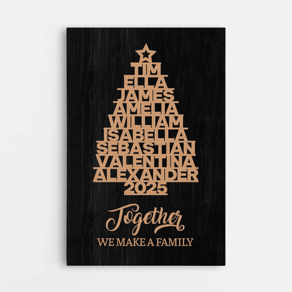 Together We Make a Family - Personalized Custom Family Name Canvas / Poster