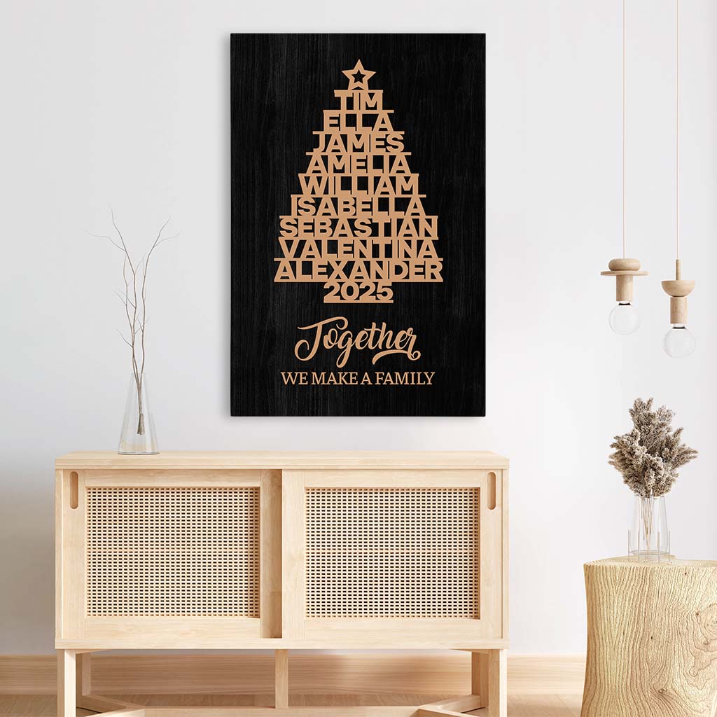 Together We Make a Family - Personalized Custom Family Name Canvas / Poster