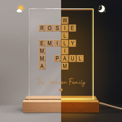 Personalized Crossword Night Light - Custom Gifts For The Whole Family