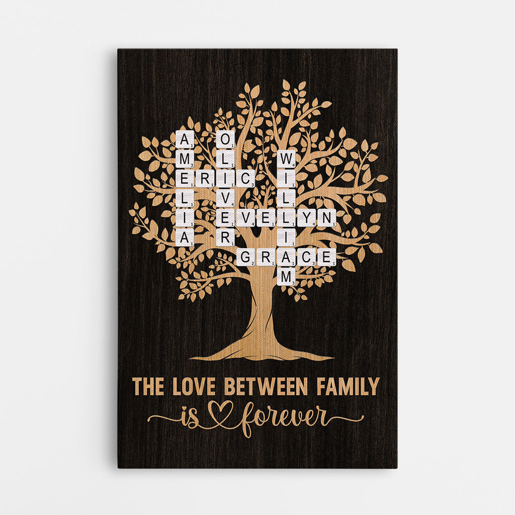 Personalised Family Crossword Canvas / Poster - Custom Family Wall Art