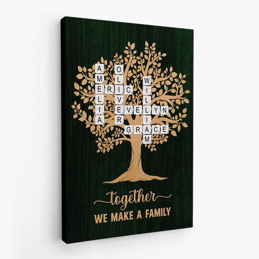 Personalised Family Crossword Canvas / Poster - Custom Family Wall Art