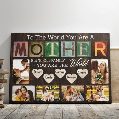Personalized Mother You Are The World Canvas / Poster - Happy Mother's Day Gift