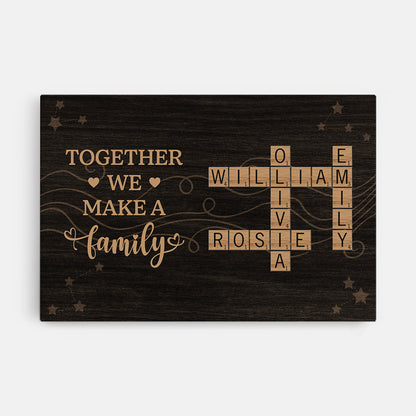 Personalized Together We Make A Family Canvas / Poster - Custom Family Name Crossword Wall Art