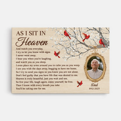 As I Sit In Heaven - Personalized Custom Photo Memorial Canvas / Poster