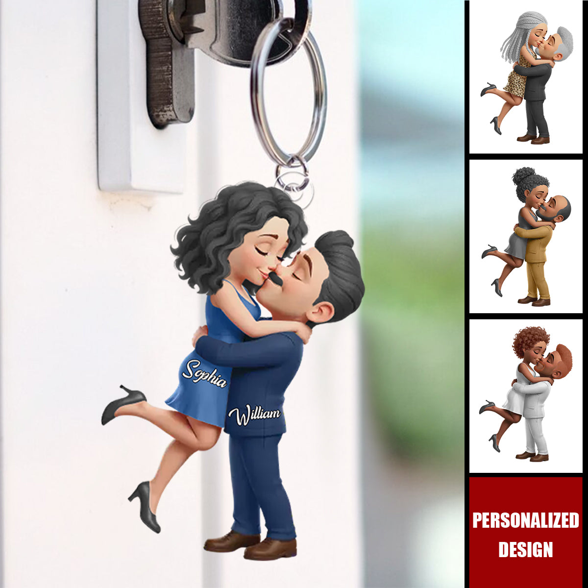 Personalized Custom Anniversary Wedding Keychain - Gifts For Husband And Wife