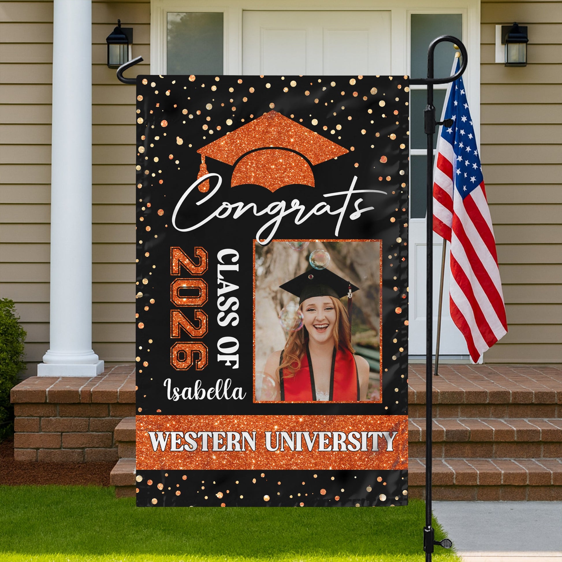 Custom Photo Class of 2026 Graduation Garden Flag | Congratulations Gift