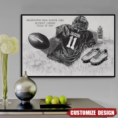 Canvas / Poster material and size view - Football Senior Night Gifts