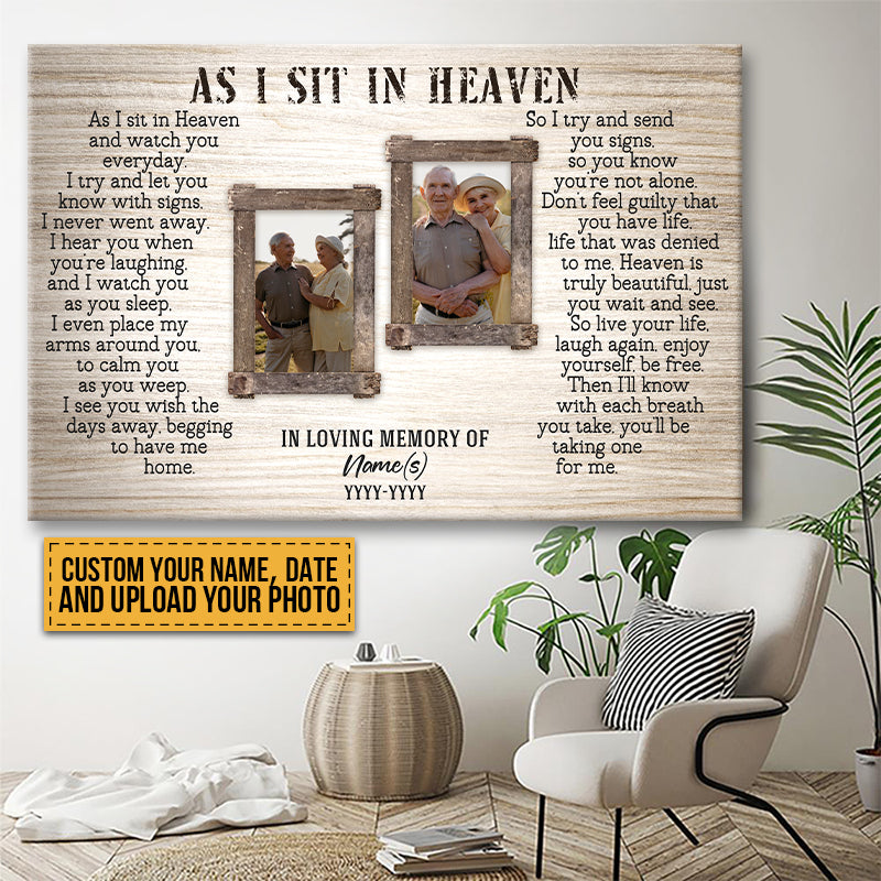 Custom Photo - In Memory Gift For Loss - Personalized Memorial Canvas - Personalized Customized Canvas