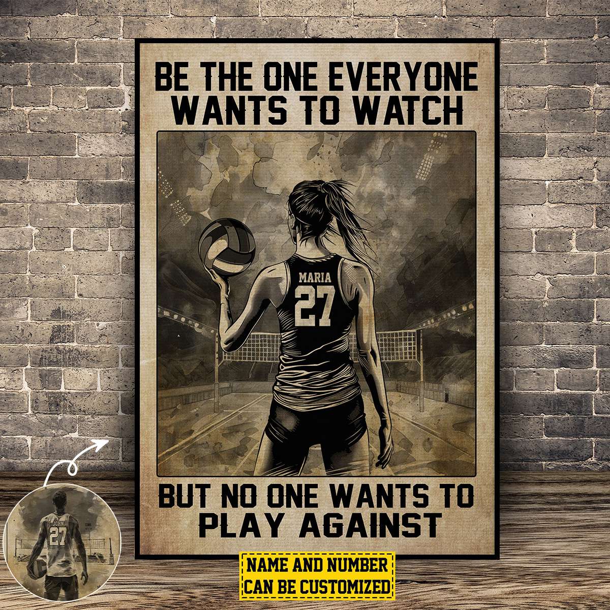 Personalized Volleyball Motivation Poster / Canvas - Gift For Volleyball Lovers