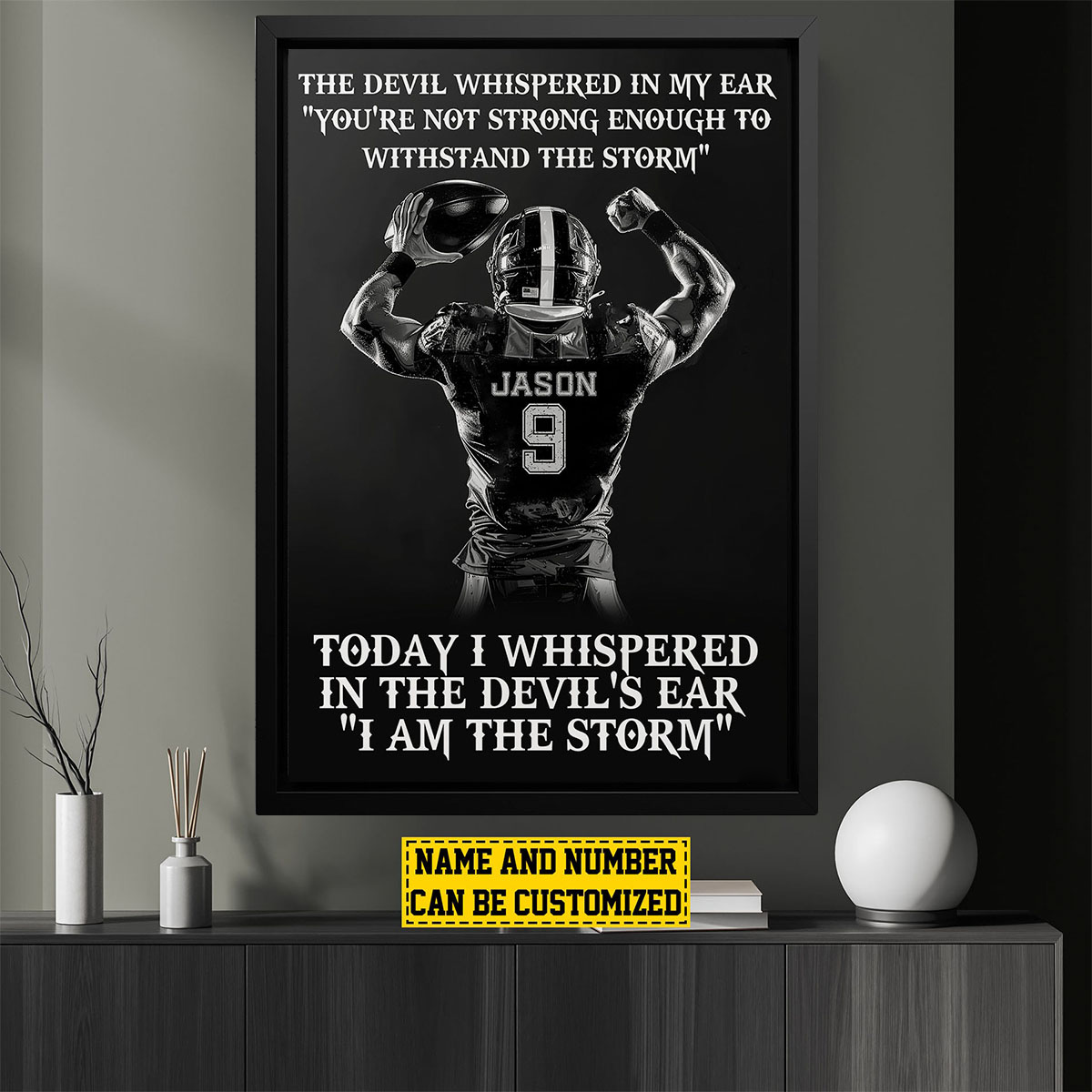 Personalized I Am The Storm Football Poster / Canvas - Custom Gift For Football Lovers