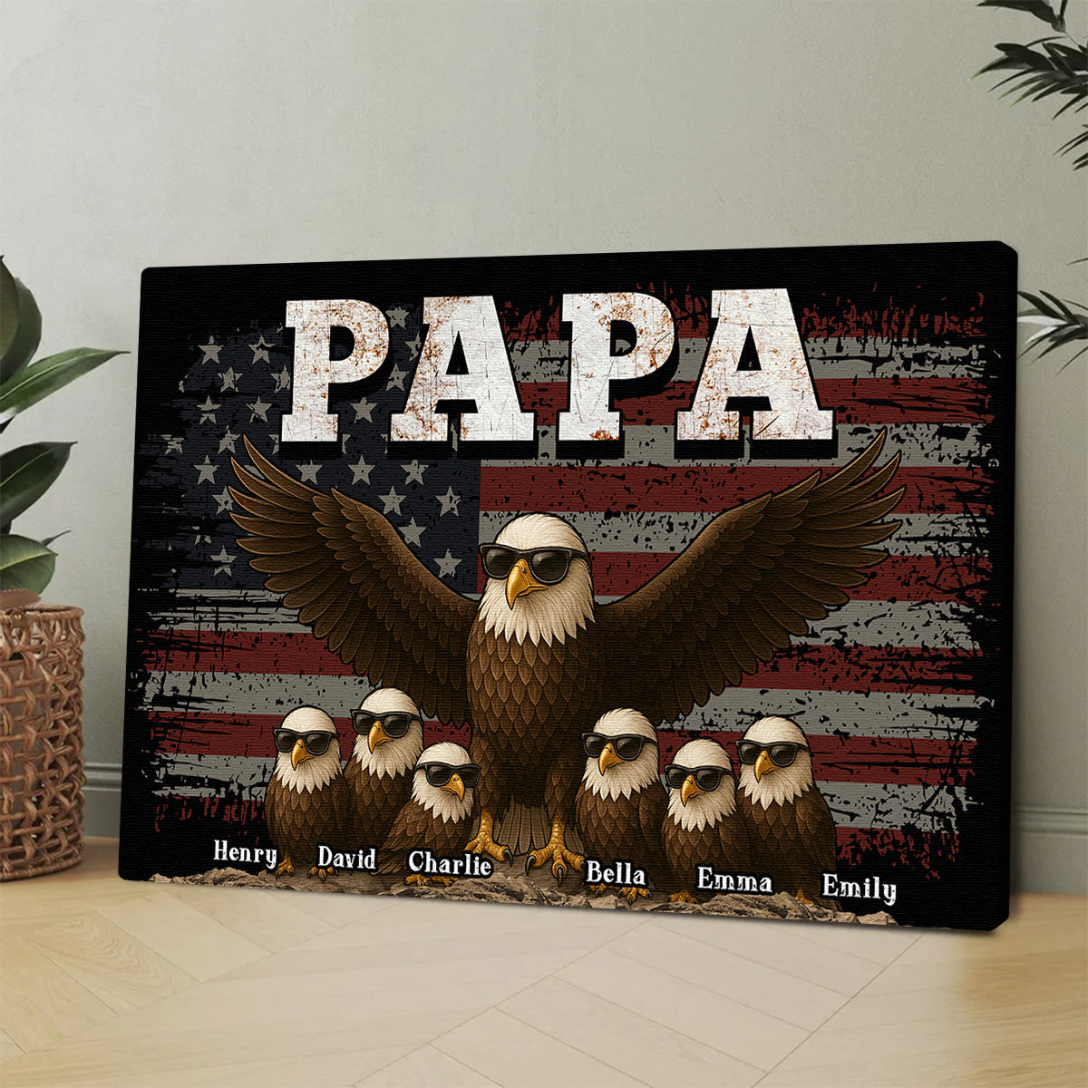“The Eagle Gang” American Style Canvas / Poster - Personalized Father’s Day Gift