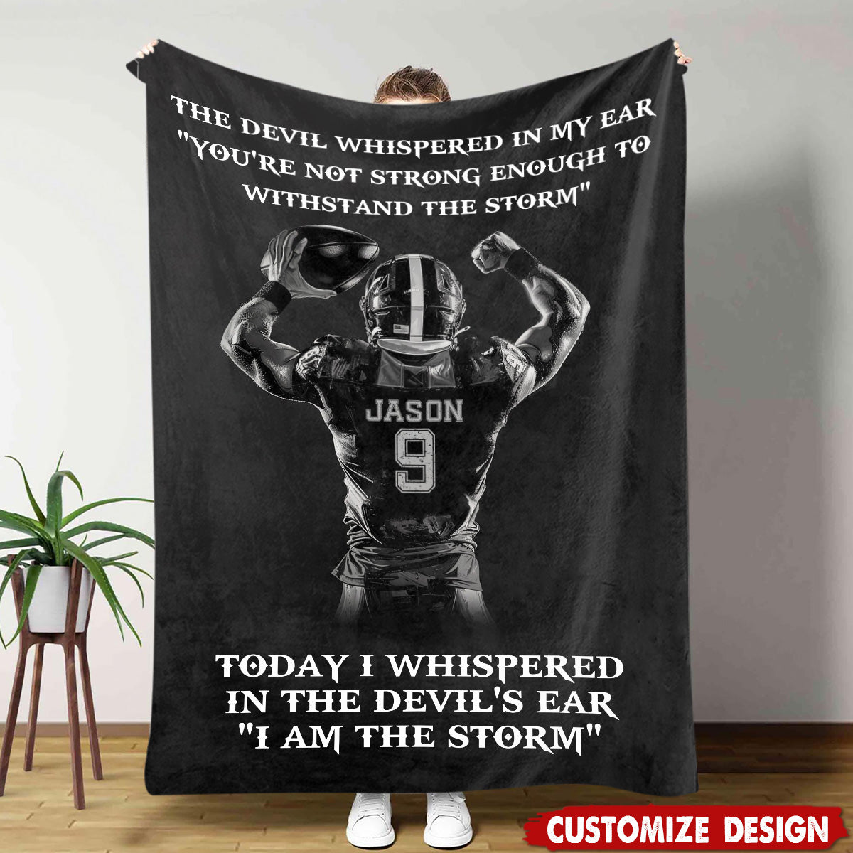 Personalized I Am The Storm Football Boys Blanket - Gift For Football Lovers
