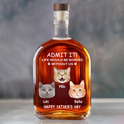 Personalized Life Would Be Boring Without Me Whiskey Glass - Custom Dog or Cat Face Photo Gift