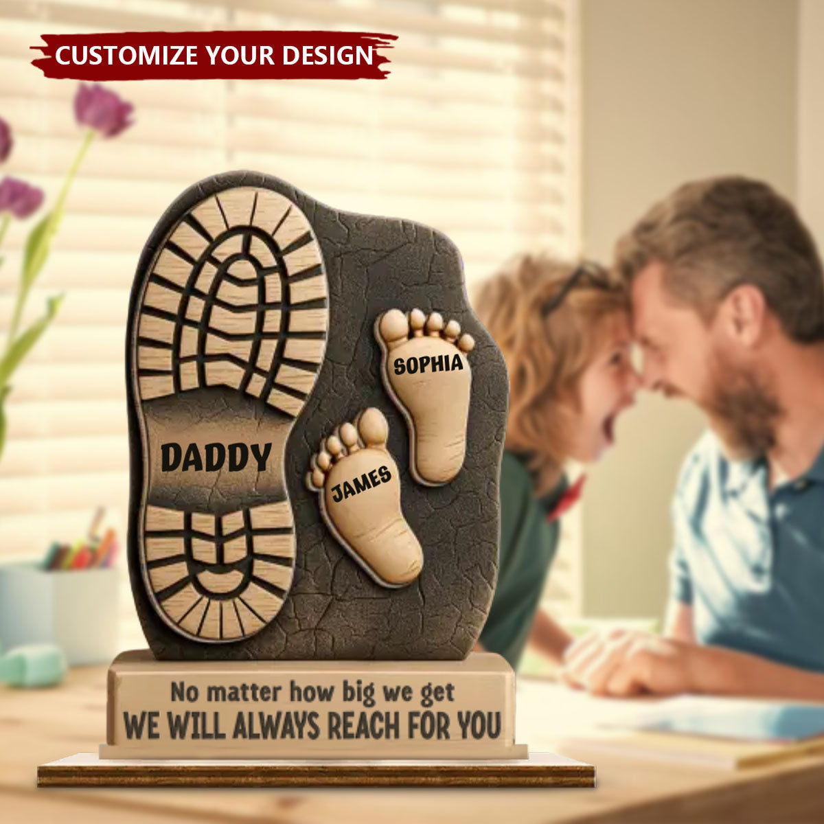 Your Footsteps Led Our Way - Personalized Family Wooden Plaque