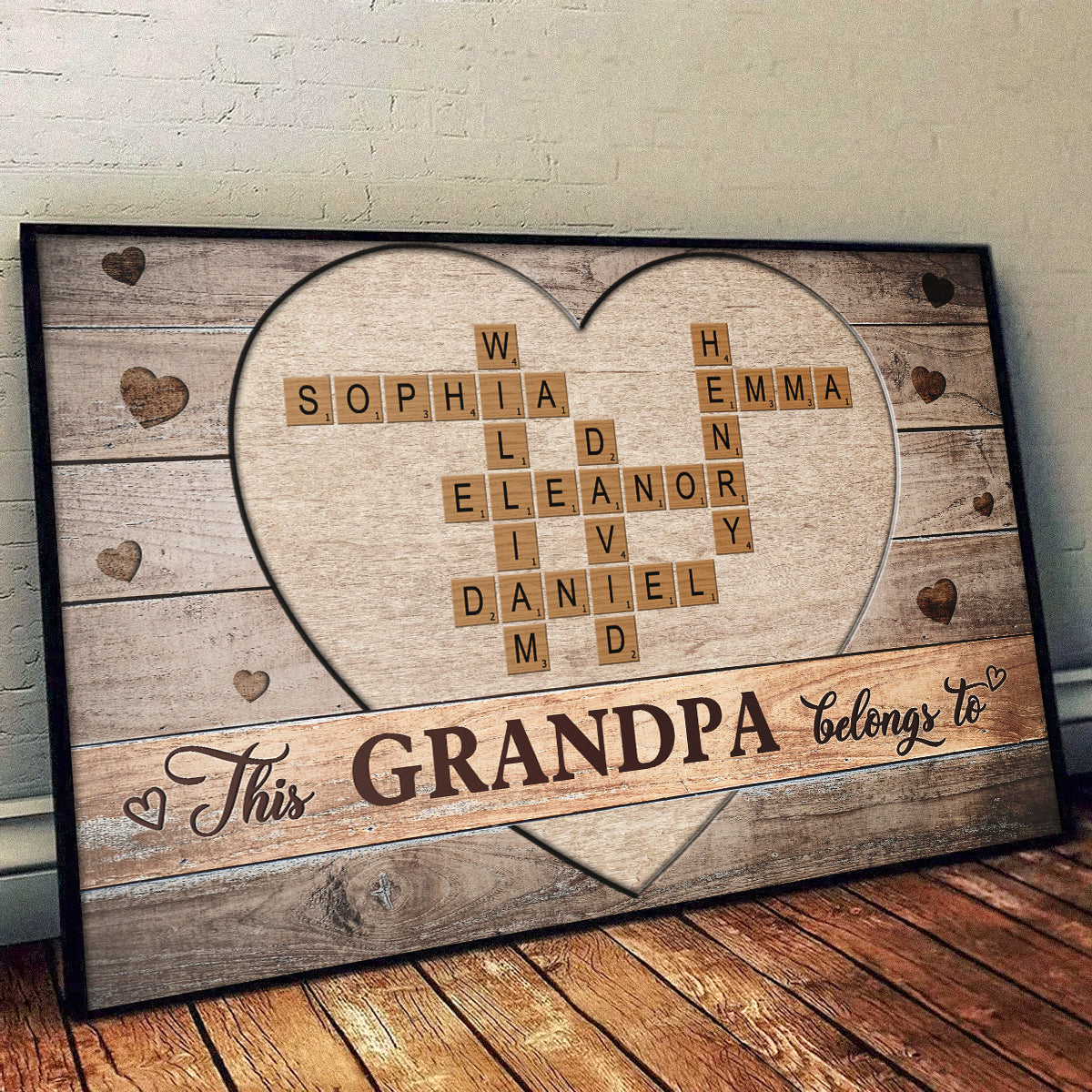 Personalized Customized This Family Belong To Canvas / Poster - Custom Crossword Wall Art Gift For Family Members
