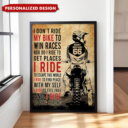 Personalized Motocross Name & Number Poster / Canvas - Gift for Motocross Lovers