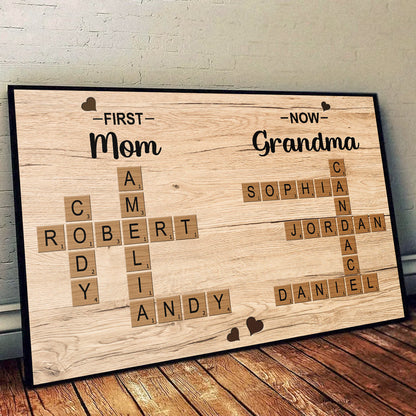 Personalized Customized Crossword Family Name Canvas / Poster - Custom Gift For Family Members