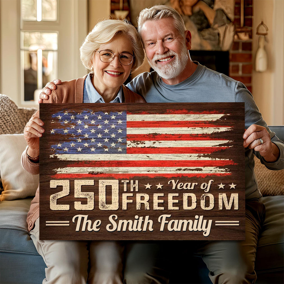 Independence Day Gift - Personalized 250 Anniversary USA Canvas / Poster