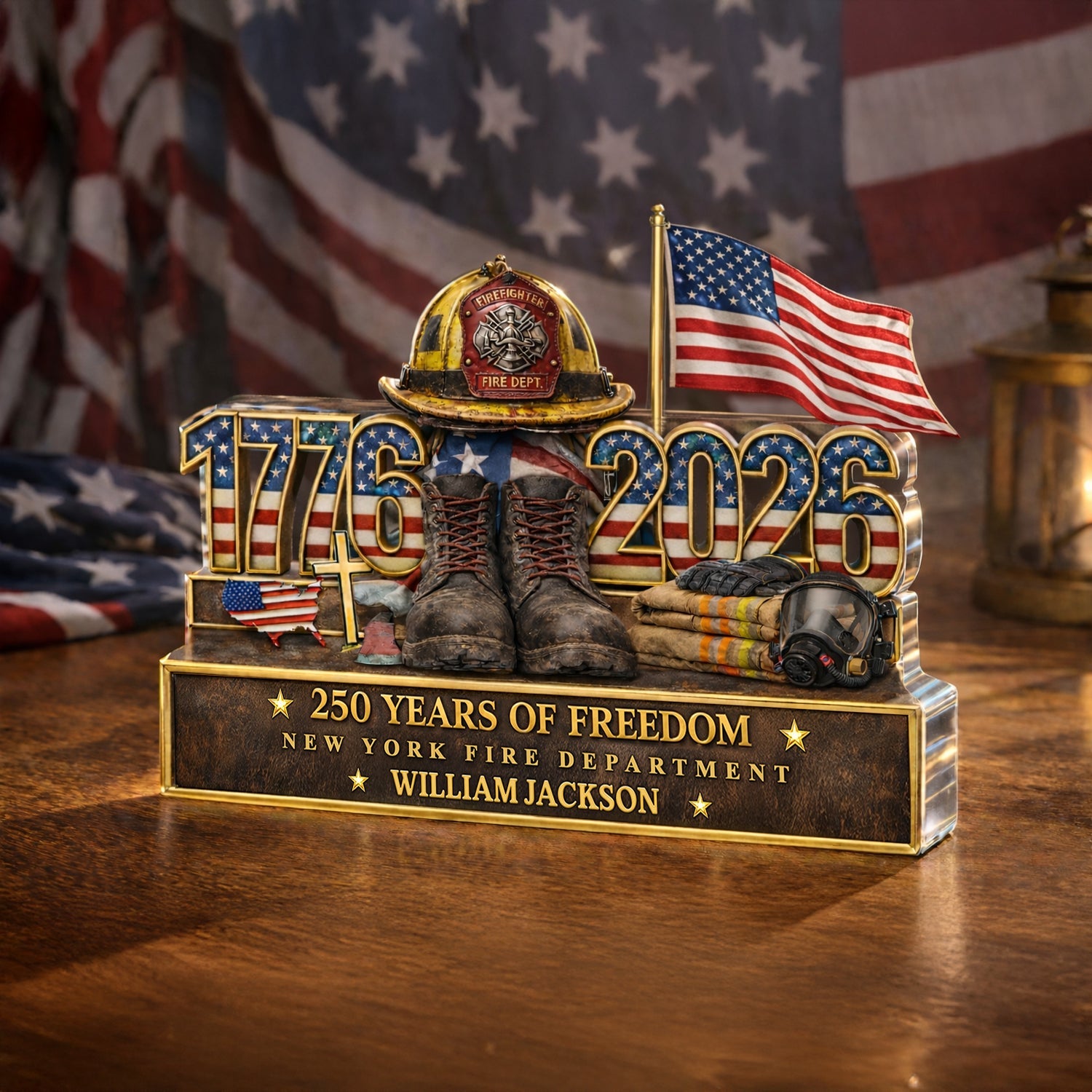 250 Years Of Freedom 1776–2026 - Personalized Acrylic Block Plaque