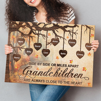 Side By Side Grandchildren - Personalized Customized Canvas / Poster
