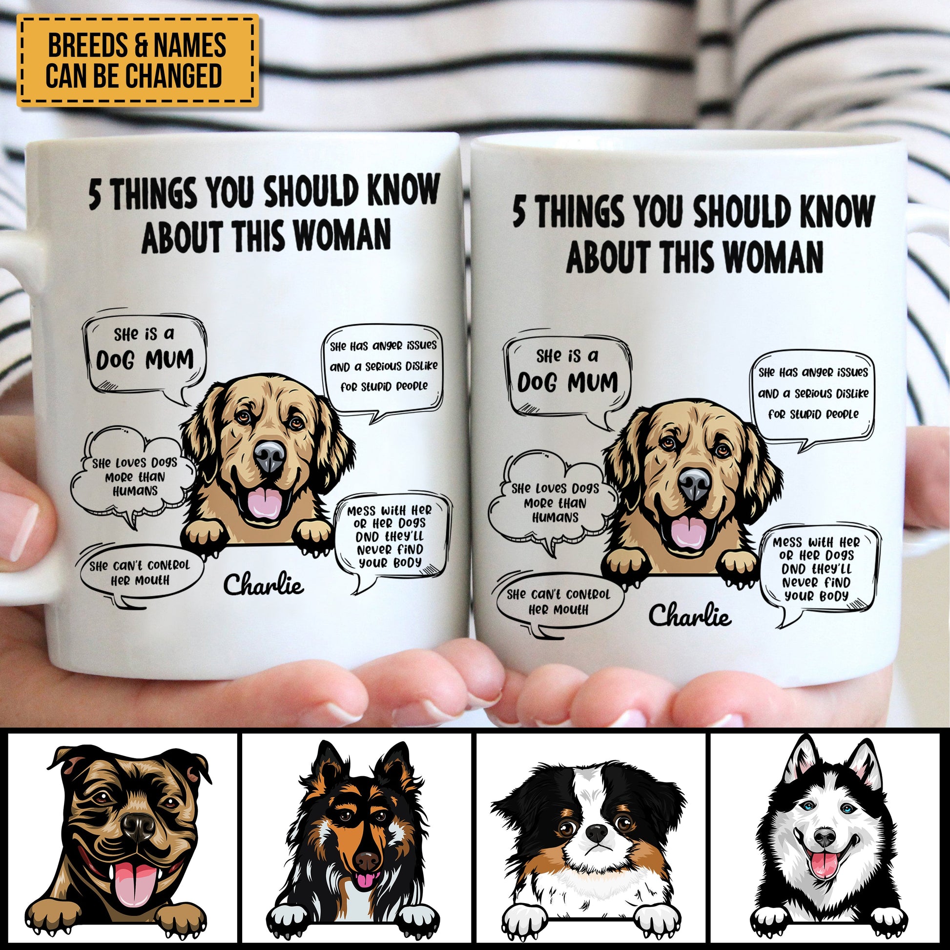 Five Things You Should Know About Her - Personalized Mug Gift For Dog Mom