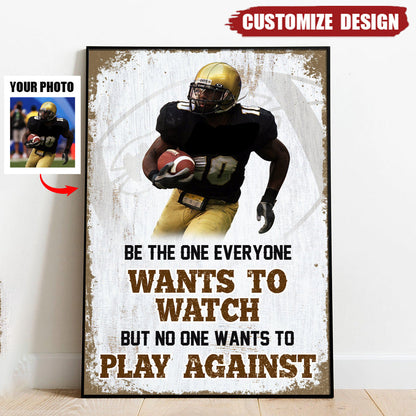 Personalized America Football Player Photo Poster / Canvas -  Gifts For Football Players
