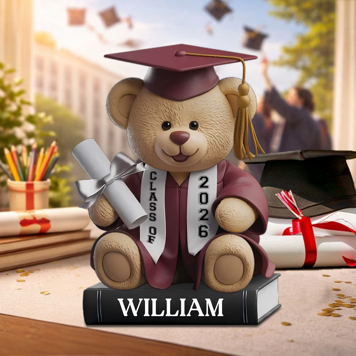 Plaque material and size view - Personalized Graduation Acrylic Plaque