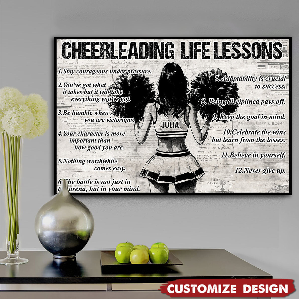 Personalized Cheerleading Girl Poster / Canvas - Gift For Cheerleading Lovers