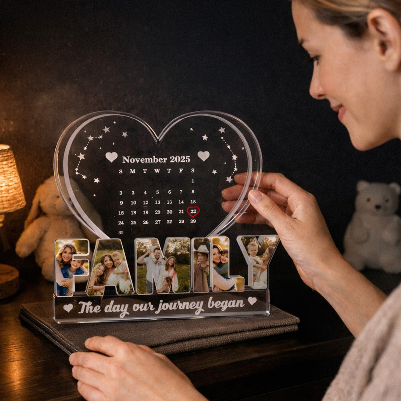 Custom shape acrylic plaque with personalized photo print and names for husband and dad anniversary gift image 6