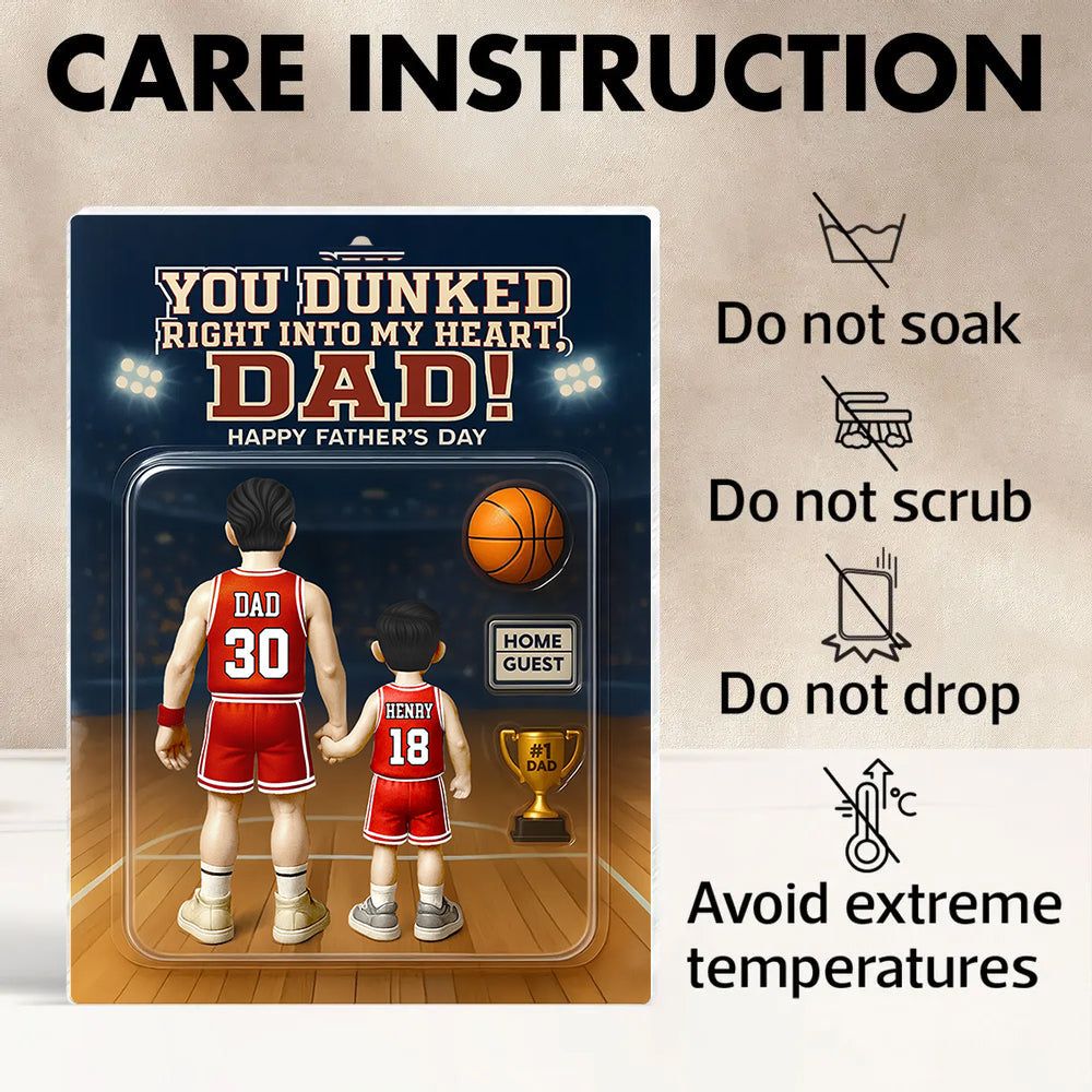 You Dunked Right Into My Heart Dad - Personalized Basketball Acrylic Block Plaque